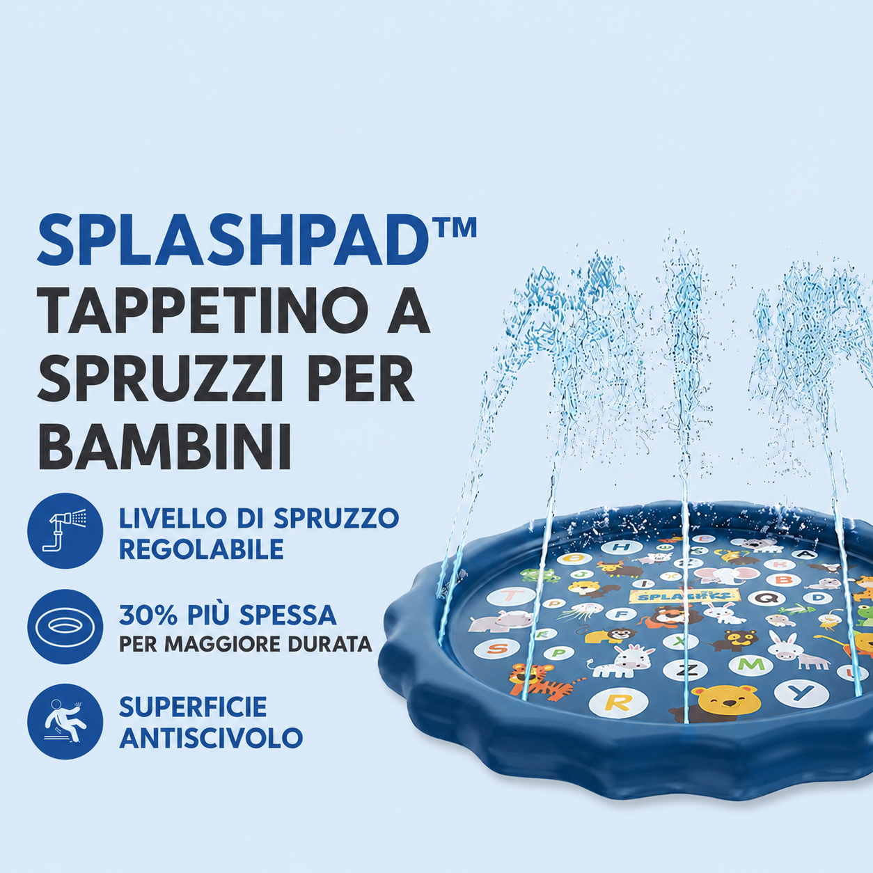 SplashPad™ - Tappetino di Gioco ad Acqua per Bambini